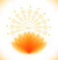 Shiny image with lotus Buddhistic banner Hinduism symbol Royalty Free Stock Photo