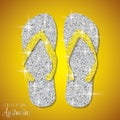 Shiny iridescent glitter Australian thongs flip flops