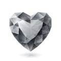 Shiny isolated diamond heart shape on white
