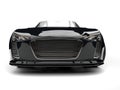 Shiny jet black modern cabriolet super car - front view closeup shot Royalty Free Stock Photo