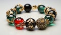 Shiny jewelry, fashion gift gold necklace, elegant bracelet, precious gem generated by AI