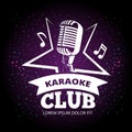 Shiny karaoke club vector label design