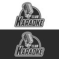 Shiny karaoke club vector label design