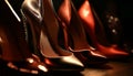 Shiny leather high heels exude elegance and glamour in store generated by AI