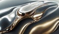 Shiny liquid metallic wallpaper. Metal flowing fluid wave