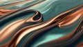 Shiny liquid metallic wallpaper. Metal flowing fluid wave