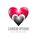 Shiny love heart logo concept design. Symbol graphic template element vector Royalty Free Stock Photo