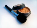 Shiny Makeup Powder II with Brush Royalty Free Stock Photo