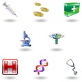 Shiny Medical Icons Royalty Free Stock Photo