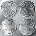 Shiny metal background with large circle pattern