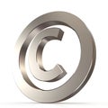 Shiny metal copyright sign