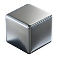 Shiny metal cube 3d render isolated on transparent background Royalty Free Stock Photo