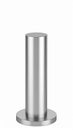 Shiny Metal Cylinder Resting on a Round Base Against a Clean White Background Royalty Free Stock Photo