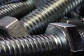 Shiny metal nut and bolt Royalty Free Stock Photo