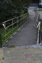 Shiny metal ramp for the disabled. A special path for the disabled