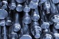 Shiny metal round bars and rods Royalty Free Stock Photo