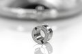 Shiny metal threaded insert