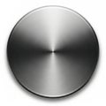Shiny metallic circular button with a reflective gradient surface and central highlight Royalty Free Stock Photo
