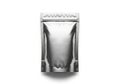 Shiny metallic foil pouch standing upright Royalty Free Stock Photo