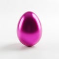 Shiny Metallic Magenta Easter Egg on White Background holiday spring Royalty Free Stock Photo