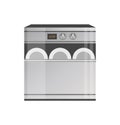 Shiny Metallic Modern Dishwasher with Timer Panel Royalty Free Stock Photo