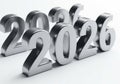Shiny metallic numbers representing the year 2026 Royalty Free Stock Photo