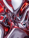 Shiny, metallic object with red and silver colors Royalty Free Stock Photo