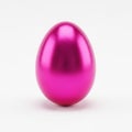 Shiny Metallic Pink Easter Egg Object on White Background image photo Royalty Free Stock Photo