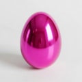 Shiny Metallic Pink Egg on a White Background Easter spring Royalty Free Stock Photo