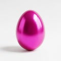 Shiny Metallic Pink Egg on White Background Royalty Free Stock Photo