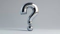 Shiny Metallic Question Mark Against Light Gray Background Royalty Free Stock Photo