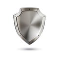 Shiny metallic shield on white
