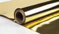 Shiny metallic work tool rolled up in gold colored packet generated by AI Royalty Free Stock Photo