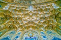 The shiny mirror deocation of Chehel Sotoun Palace in Isfahan, Iran