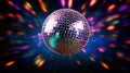 Shiny Mirror Disco Ball on colorful background