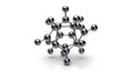 Shiny molecular structure model with chrome spheres and rods Royalty Free Stock Photo