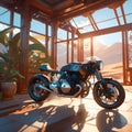 shiny motorbikes for locomotion, AI-Images