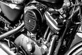 Shiny chrome retro motorcycle engine Royalty Free Stock Photo