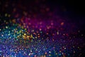 Shiny multicolor glitter raster background. Abstract shimmering pink, blue, yellow circles decorative backdrop. Bokeh Royalty Free Stock Photo