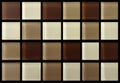 Shiny, multicolored, ceramic material of brown shades. Illustration with brown and gray squares