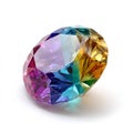 Shiny multitone gemstone against a crisp white backdrop Royalty Free Stock Photo