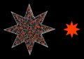 Shiny Network Eight Pointed Star with Color Glare Spots