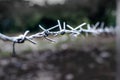 Wet barbed wire with dark background Royalty Free Stock Photo