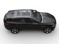 Shiny new black modern SUV - side top view Royalty Free Stock Photo