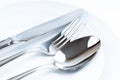 Shiny new cutlery, silverware Royalty Free Stock Photo