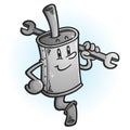 Clean New Muffler Cartoon Character
