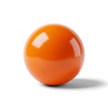 Shiny orange sphere resting on a plain white background with subtle shadow effects Royalty Free Stock Photo
