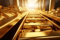 Shiny Piles gold bar conveyor debt. Generate Ai