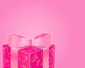 Shiny Pink Gift Box with Bow