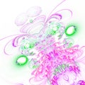 Shiny pink and green fractal butterfly